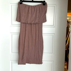 Strapless mauve dress